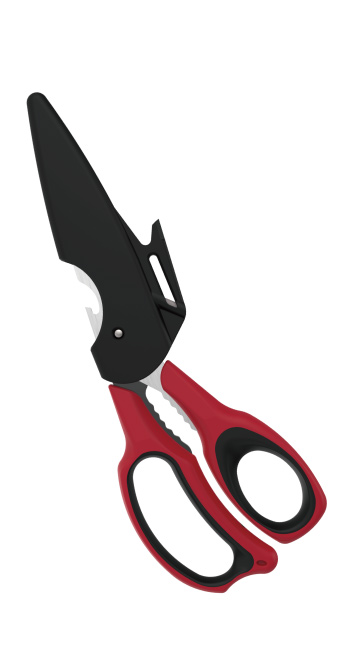 Multi-functional Kitchen Scissors- 9 in 1 Shears with blade protection sheath built-in blade sharpener.-S963